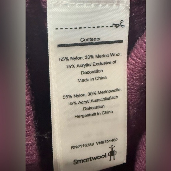 SMARTWOOL Frosted Valley V-Neck Merino Wool Sweater‎ Sangria Heather XS $150 New - Picture 6 of 6